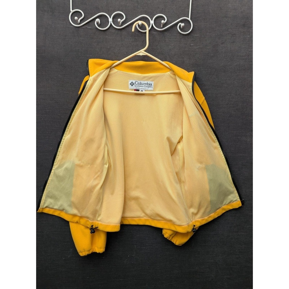 Vtg Columbia Yellow Fleece Jacket Full Zip Made in the USA Tech Interchange XLP - Picture 11 of 13